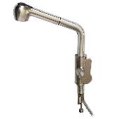 9124 MAGNUS Cмеситель кухня шаровый  вытяжной из нержавеющей стали