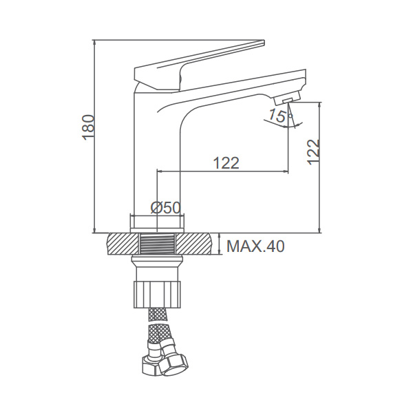 A90125AT Смеситель для умывальника ACCOONA Цвет: графит