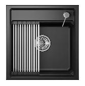 Мойка кухонная KS-5002 ШВАРЦ Kitchen Space (ролл-мат,дозатор, мет. сифон), GRANULA