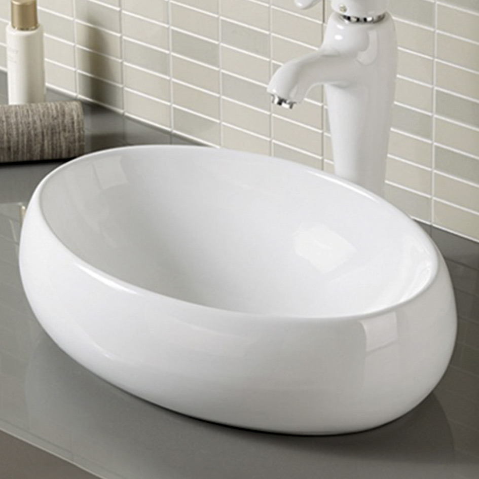 Раковина накладная MLN-A252B белая, MELANA