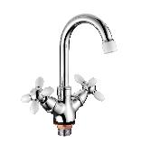 A9482G Смеситель для умывальника ACCOONA с гайкой хром/белый (10)