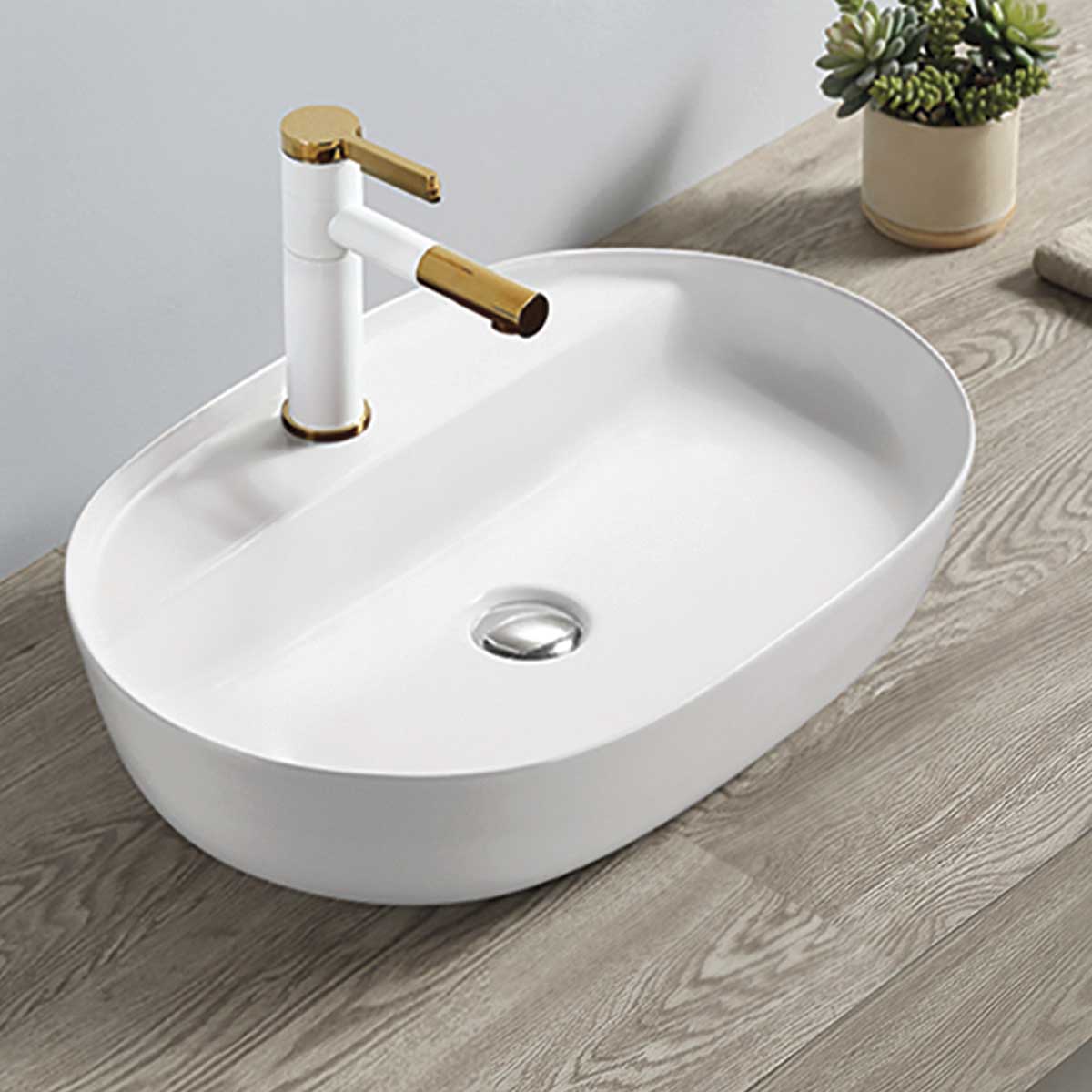 Раковина керамическая VBS-122 600*400*135 белая, VINCEA