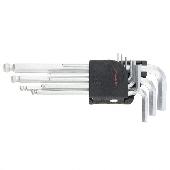 Набор ключей имбусовых HEX 1,5-10мм Crv 9шт, удлиненные, сатин., с шаром MATRIX 11233