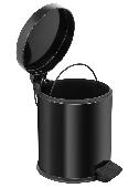 Ведро-контейнер для мусора с педалью 5л, микролифт, черное 123002, BERGES