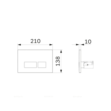 Клавиша смыва для инсталляции AM.PM Pro S I047051 хром глянцевый (пневматика)