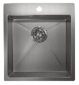 Мойка кухонная сталь GR-4600 СТАЛЬ САТИН Granula (мет. сифон), GRANULA
