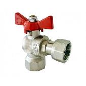 Кран шар.(вода) «STANDARD» угловой с нак.гайкой НИКЕЛЬ 3/4