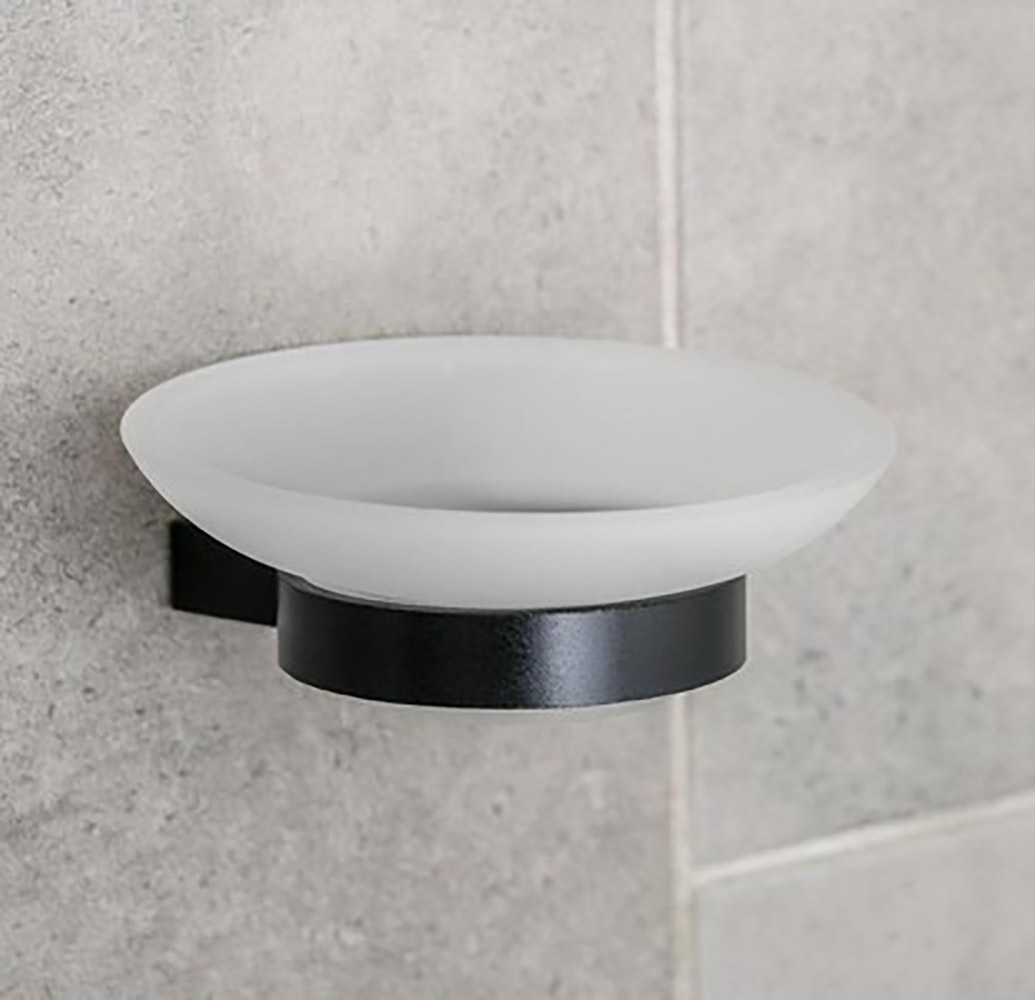 A11602 Мыльница настенная ACCOONA стекло/авиац.алюминий Цвет: черный (20)