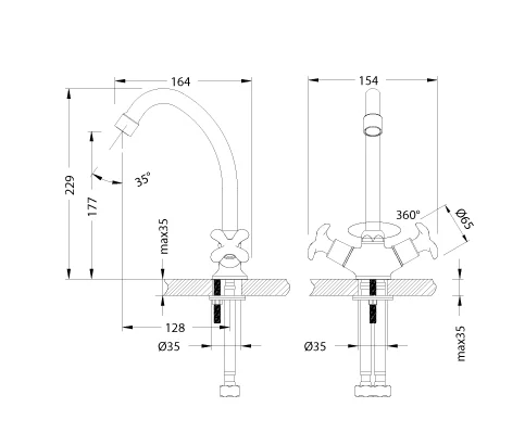 Смес. д/кухни с повор. изливом LEMARK FLORA (LM0104C)