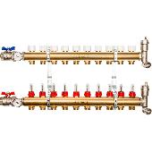 Коллекторная группа ЛАТУНЬ с расходомерами 10 вых. STOUT (SMB 0473 000010)