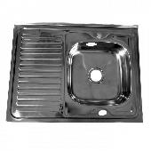 FABIA Мойка накладная 80х60 прав (0,6 мм)глубина 160 мм+ большой сифон с переливом 62275R