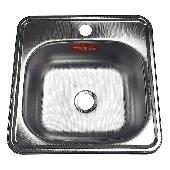 FABIA Мойка врезная, ДЕКОР 38х38 (0,6 мм) глубина 160 мм без перелива+ГОФРОСИФОН в КОМПЛЕКТЕ 3806D