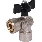 Кран шар.(вода) с накидной гайкой угловой, ВР 1/2х1/2 ручка-бабочка 