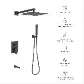 Душевой комплект VENTAS 3S с внутренней частью, ручной, верхний душ, излив, черный матовый, BERGES