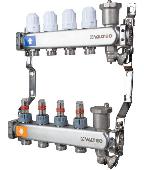 Коллекторный блок VTc.579.EMNX с расходом. и регул. клап. на  3 вых. НЕРЖ. VALTEC