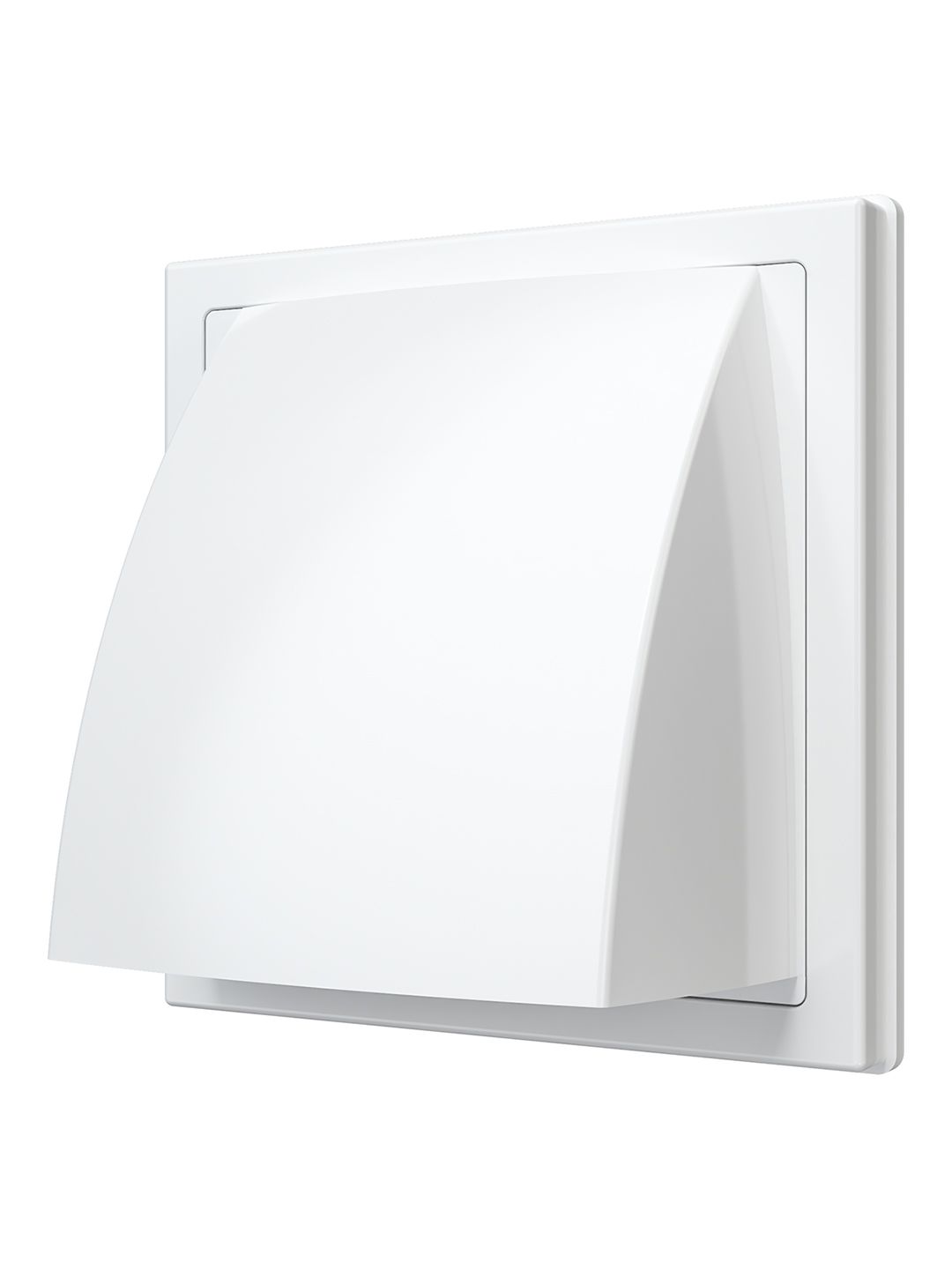 Выход стенной вытяжной с обратным клапаном 150х150 с фланцем D100 бел.1515К10ФВ