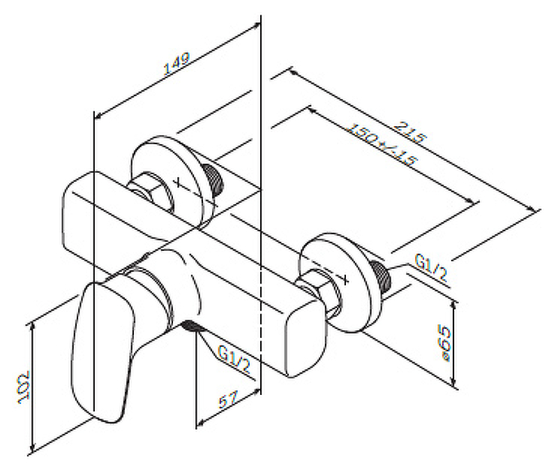 Cмеситель д/ванны/душа,хром F71A10000 Spirit V2.1 AM.PM