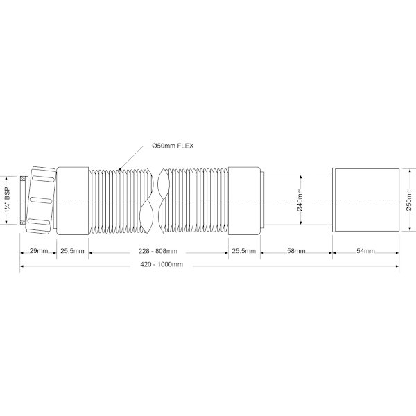 Гофра 1м 11/4 40-50 McALPINE (MRMF1S)