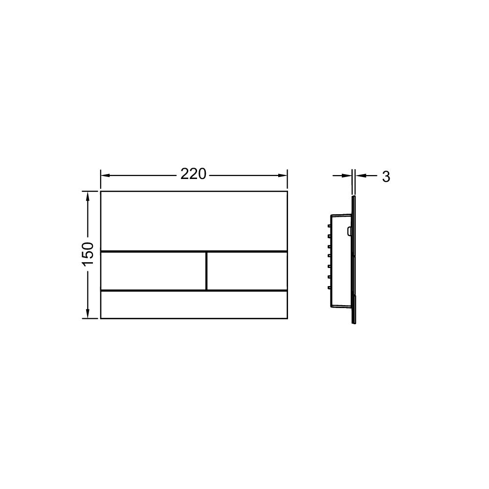 Панель слива TECEsquare. cтекло белое, клавиши хром глянцевый 9240802