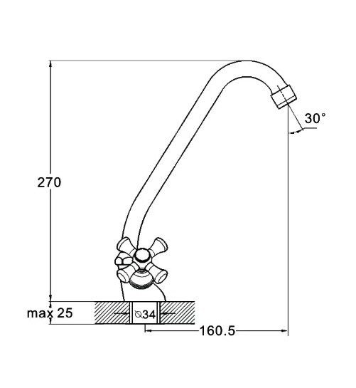 Смеситель для кухни (мойки) G-lauf QMT4-A722 (1/2 керам.на шпильке)