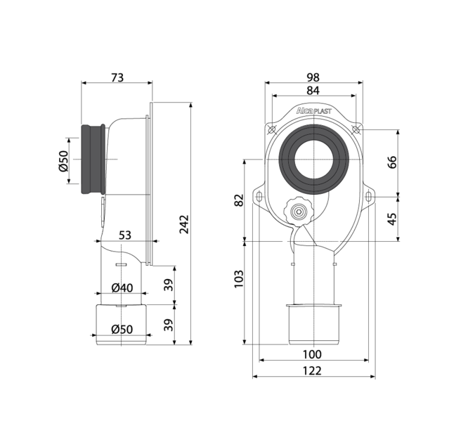 Сифон для писсуара с вертикальным отводом A45С, AlcaPlast