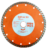Диск алмазный Bohrer Стандарт 180х22,2 мм (сегмент 7мм) (Турбо) сухая резка по бетону/кирпичу/камню