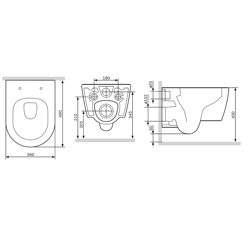 Унитаз подвесной FUNC FlashClean 49см + сиденье микролифт C8F1700SC AM.PM