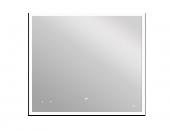 Зеркало Cersanit LED 011 design 80x70 с подсветкой часы металл. рамка прямоугольное