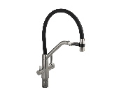 91127 MAGNUS Cмеситель кухня ЧЕРНЫЙ С-образный излив корпус нерж. с двойным выпуск.воды д/фильтра