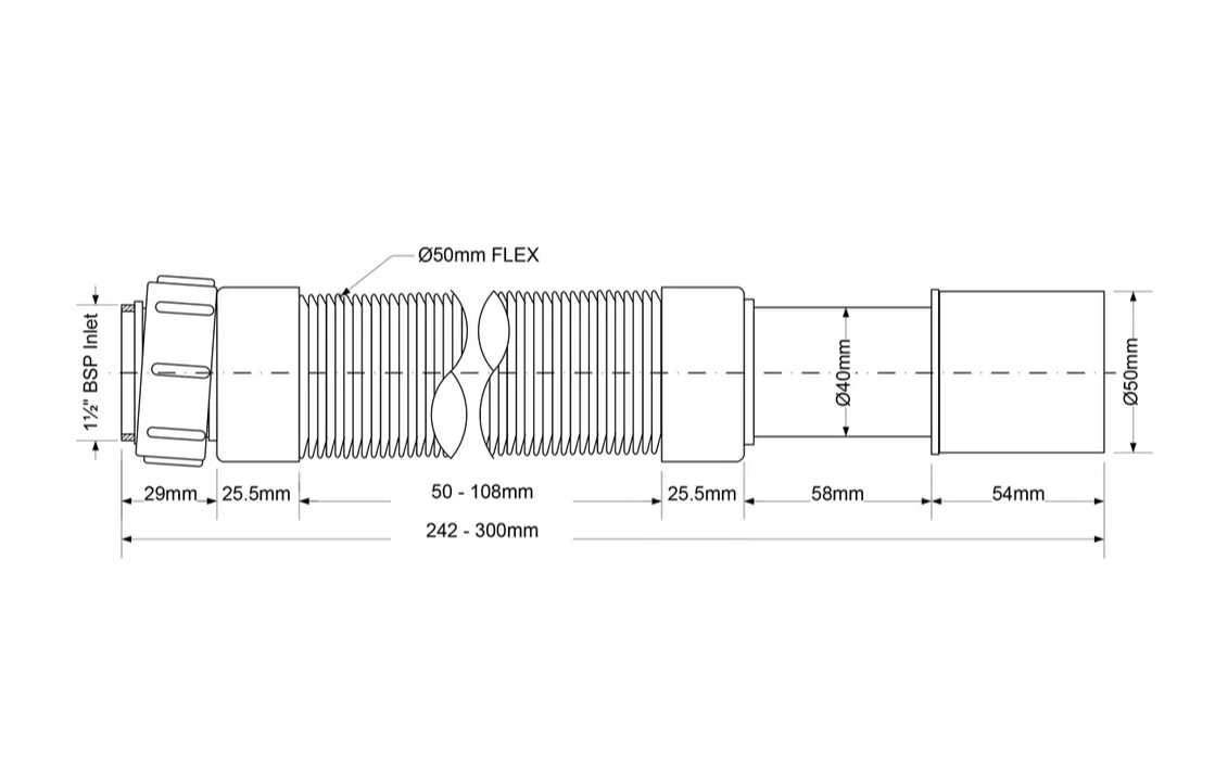 Гофра 0,3м 11/2-40-50 McALPINE (MRMF2-03)