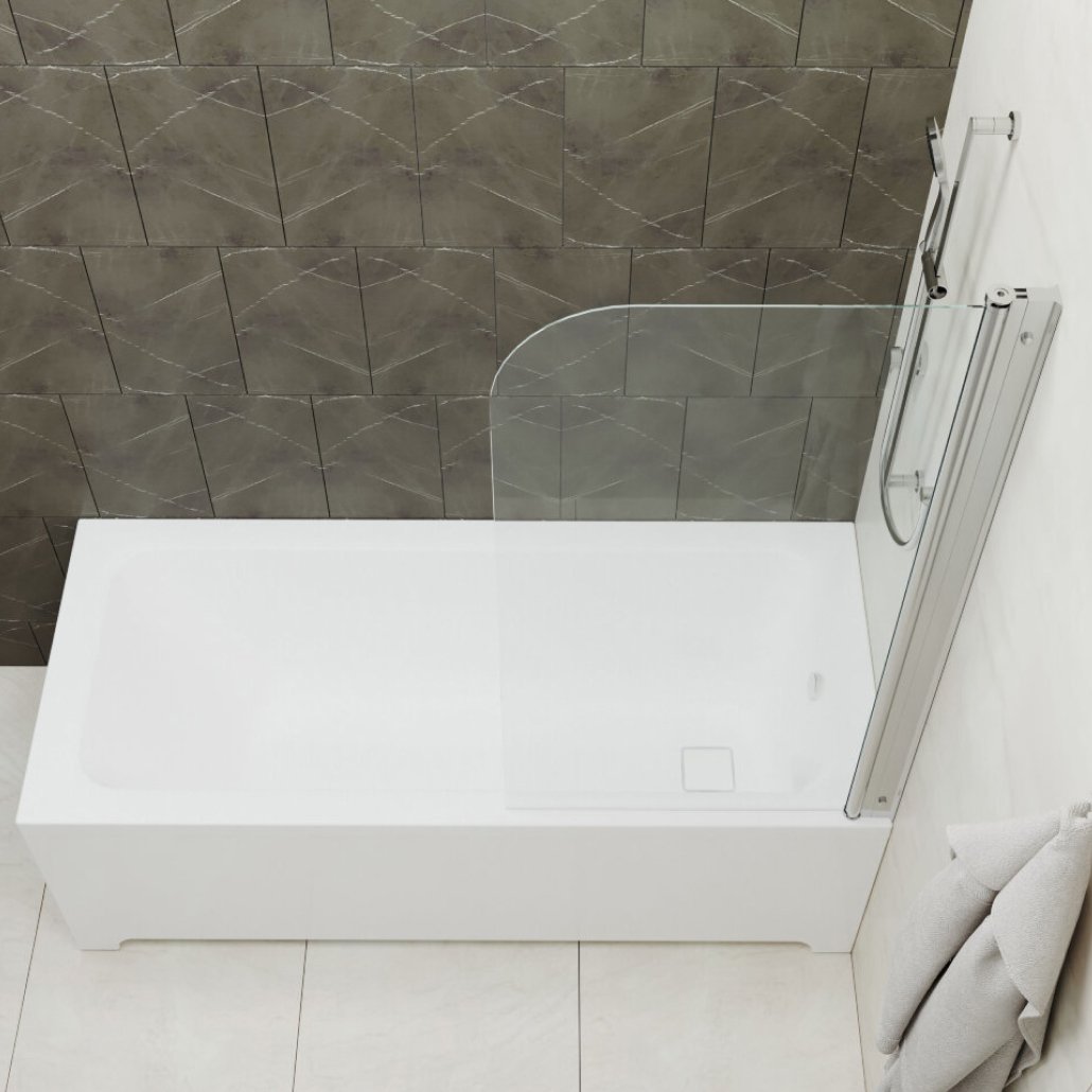 Штора на ванну Соло 75*140, хром., прозр., расп.