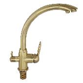 8246 MAGNUS Cмеситель кухня БРОНЗА шаровый с двойным выпуском воды для фильтра