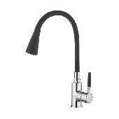 A9890F-1 Смеситель для кухни ACCOONA с силиконовым изливом Цвет: черный+хром   (10)