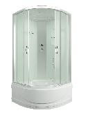 ERLIT Душ. кабина ER3510TP-C3 RUS 100*100*215 (без г/м,выс.поддон, мат.стекло, задняя стенка стекло)