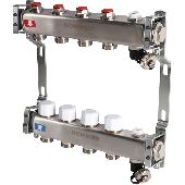 Коллектор из нерж.стали без расходомера с клапаном вып. воздуха и слив 4 вых. ROMMER RMS-3201-000004