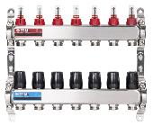 Коллекторная группа 1* на  7 вых. нерж.квадрат TIM KDS5007 без кранов и нак-ков