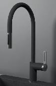 Смеситель для кухни ГРАФИТ 8172 (гиб.подв.,комплект креплений,выдвиж.излив), GRANULA