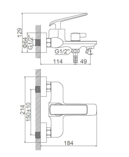 A63123GR Смеситель для ванны ACCOONA с коротким изливом Цвет: белый+розовое золото