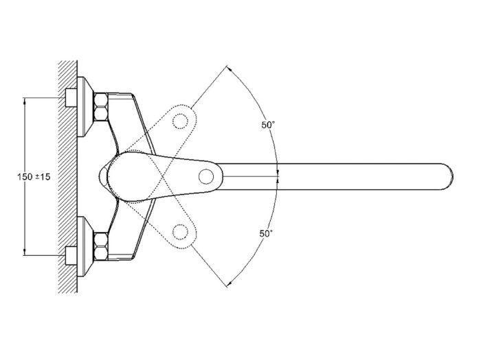 Смеситель для ванны с душем G-lauf LWZ7-A182 (D40;с плоск. изливом див.в корпусе)