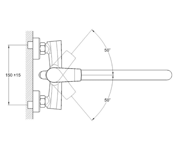 Смеситель для ванны G-Lauf GOB7-A134 (D35 длин. излив)