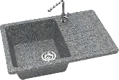 Мойка глян.Энди Z16Q8(темн.сер)+ фреза 740х490x210. Granit MARR BERGG
