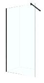Душевая стенка SKY BLACK 900х2000 прозрачное стекло, 8мм,  профиль черный 064009, BERGES