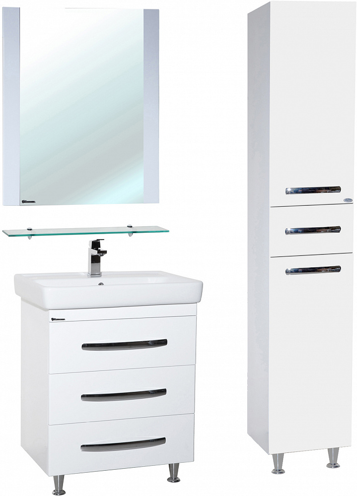 Рокко-70 Зеркало с полкой белое БЕЛЛЕЗЗА