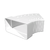 612КРП, Колено разноугловое горизонтальное пластик, 60х120