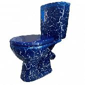 Унитаз-компакт Уют синий кракелюр (косой вып, 2-реж.арм, сид.пп) , Киров