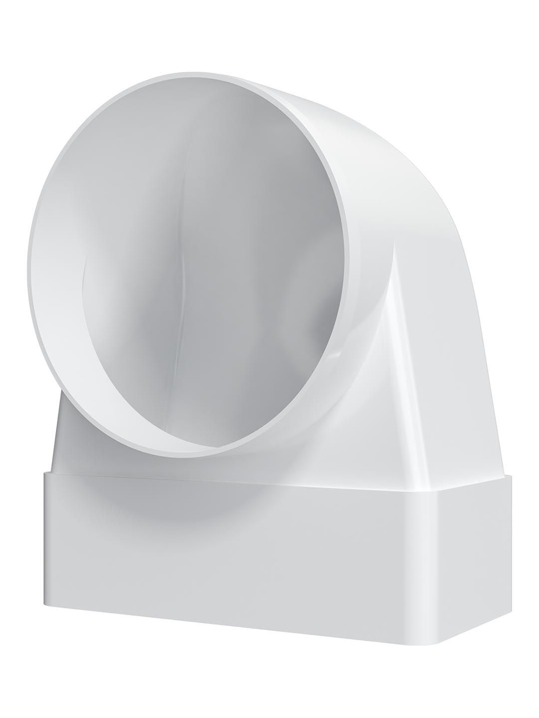 Соединитель угловой  плоского воздуховода с круглым пластик 90° 60х120/D100 ERA 612СК10КП