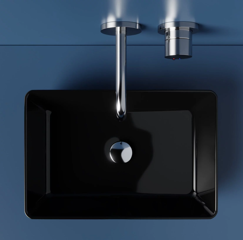 Раковина накладная Norden 595*395*120 черная глянцевая WANFALD