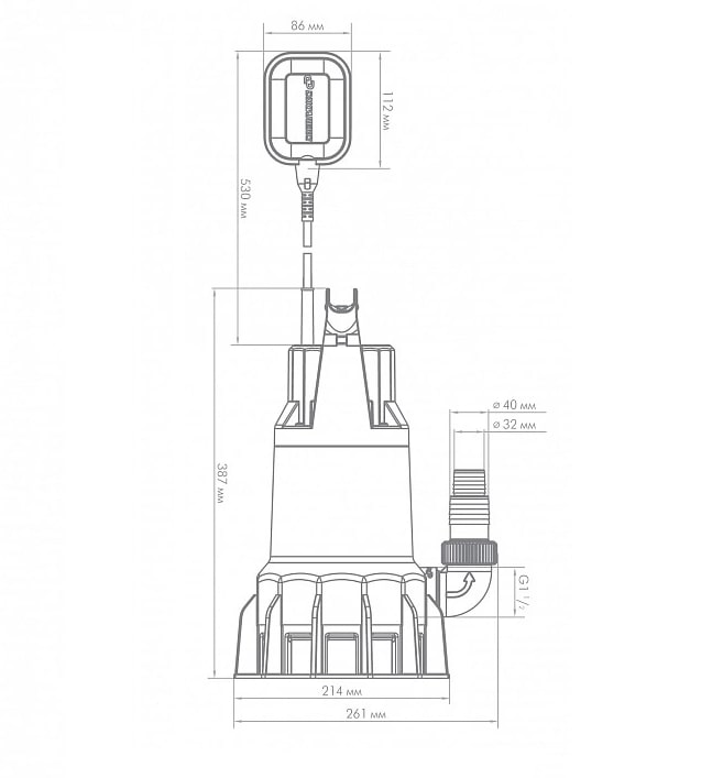 Насос ДЖИЛЕКС ФЕКАЛЬНЫЙ 330/12  5402 произв-ть 19.8 м³/ч, макс. напор 12 м,мощность 1200Вт