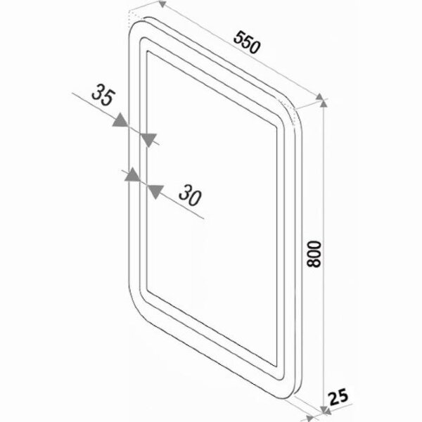 Зеркало Lucia LED 550х800