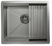 Мойка кухонная KS-5045U СТАЛЬ МАТОВАЯ Kitchen Space(ролл-мат,дозатор,мет.сифон)универс.монт.,GRANULA